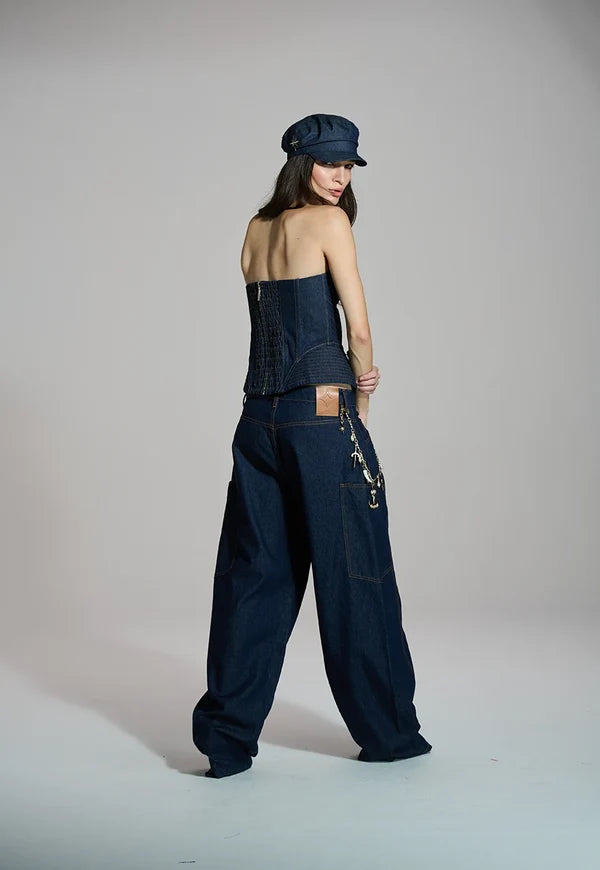 Raw Barrel Leg Jeans