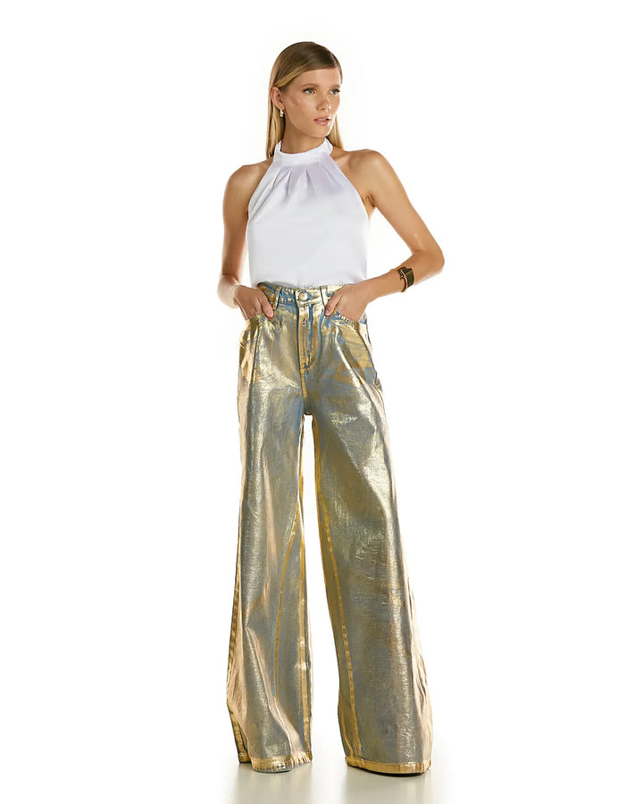 Anne Fernandes Metallic Wide Leg Pants