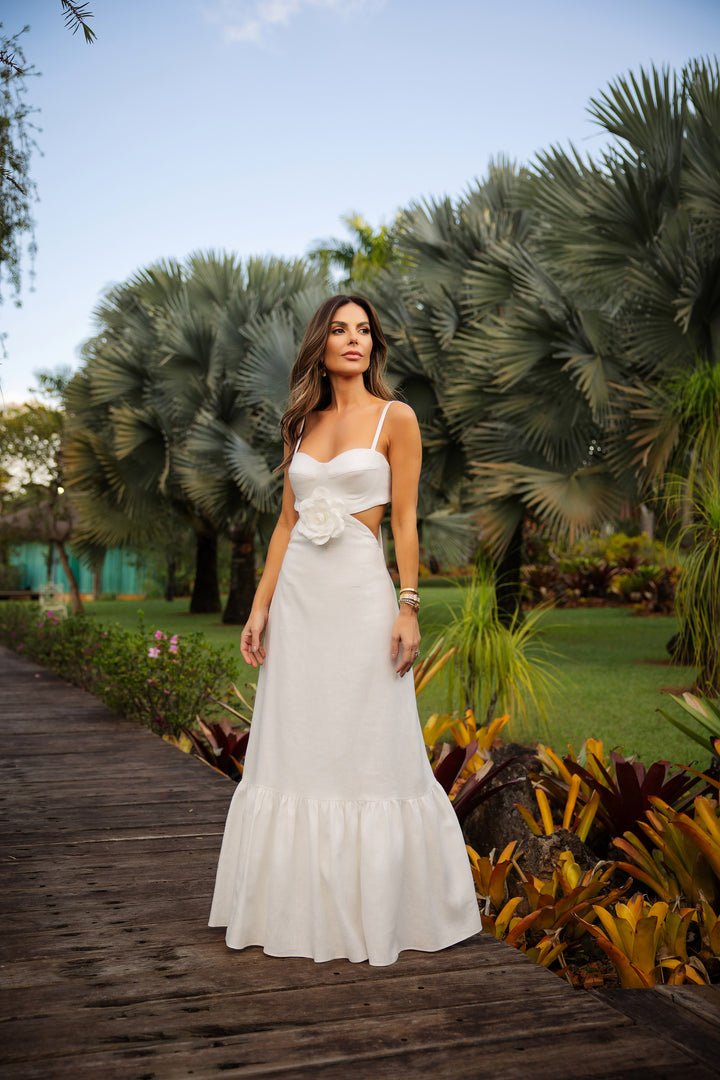 Anne Fernandes Long Cutout Dress