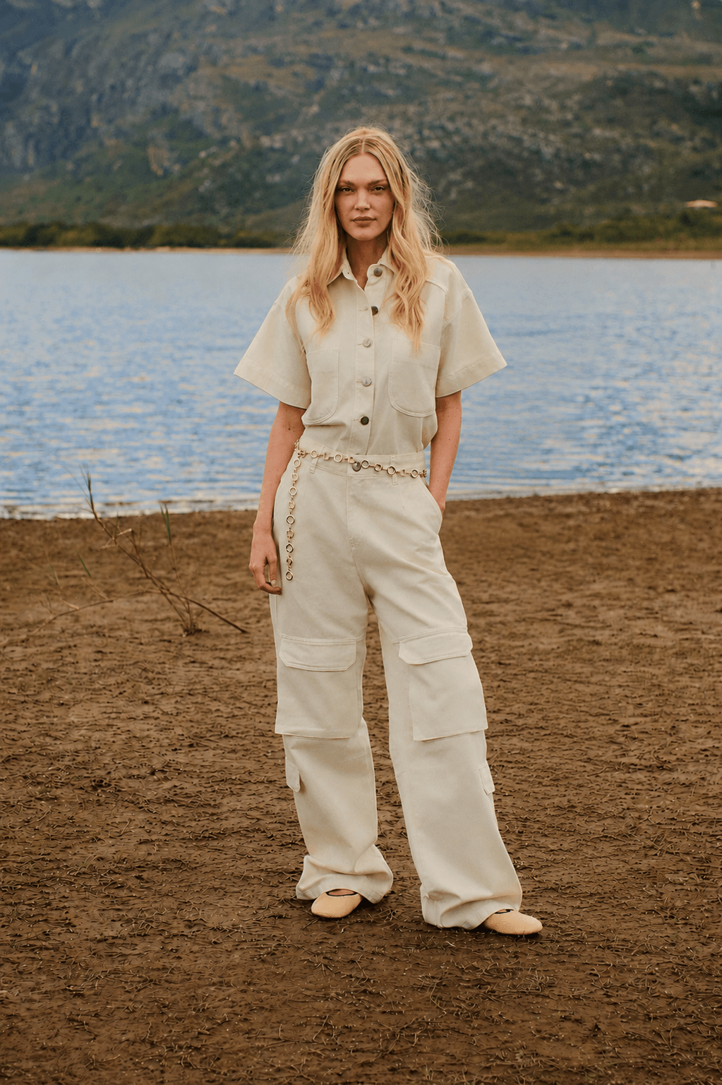Calça Cargo Sarja