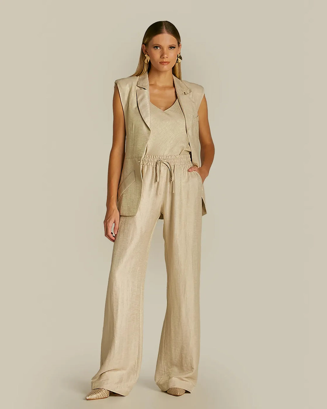 Anne Fernandes Vest+Blouse+Pants Set