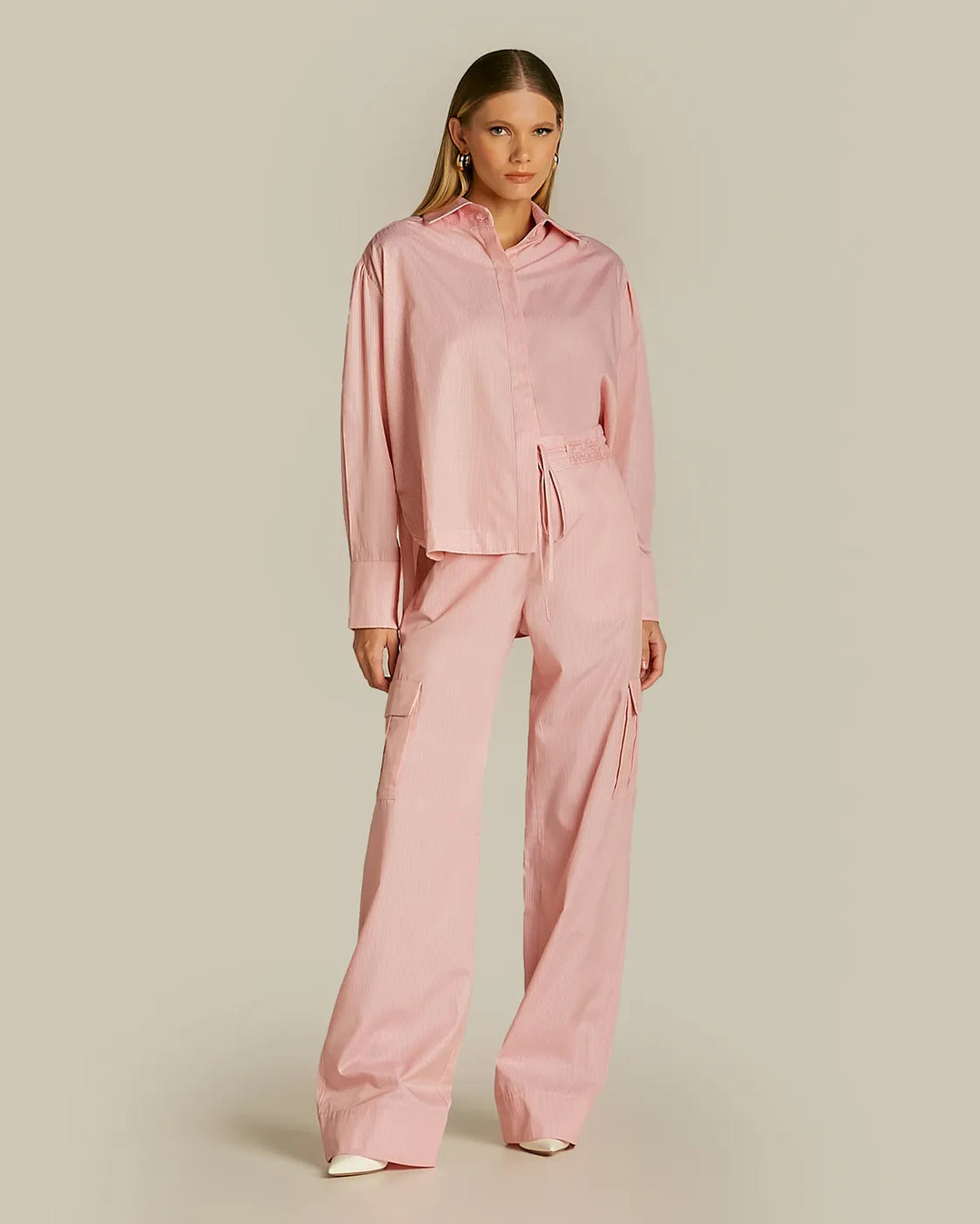 Anne Fernandes Striped Shirt+Pants Set
