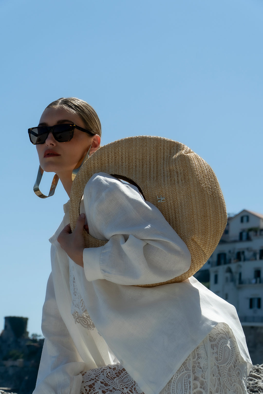 Round Straw Raffia Bag