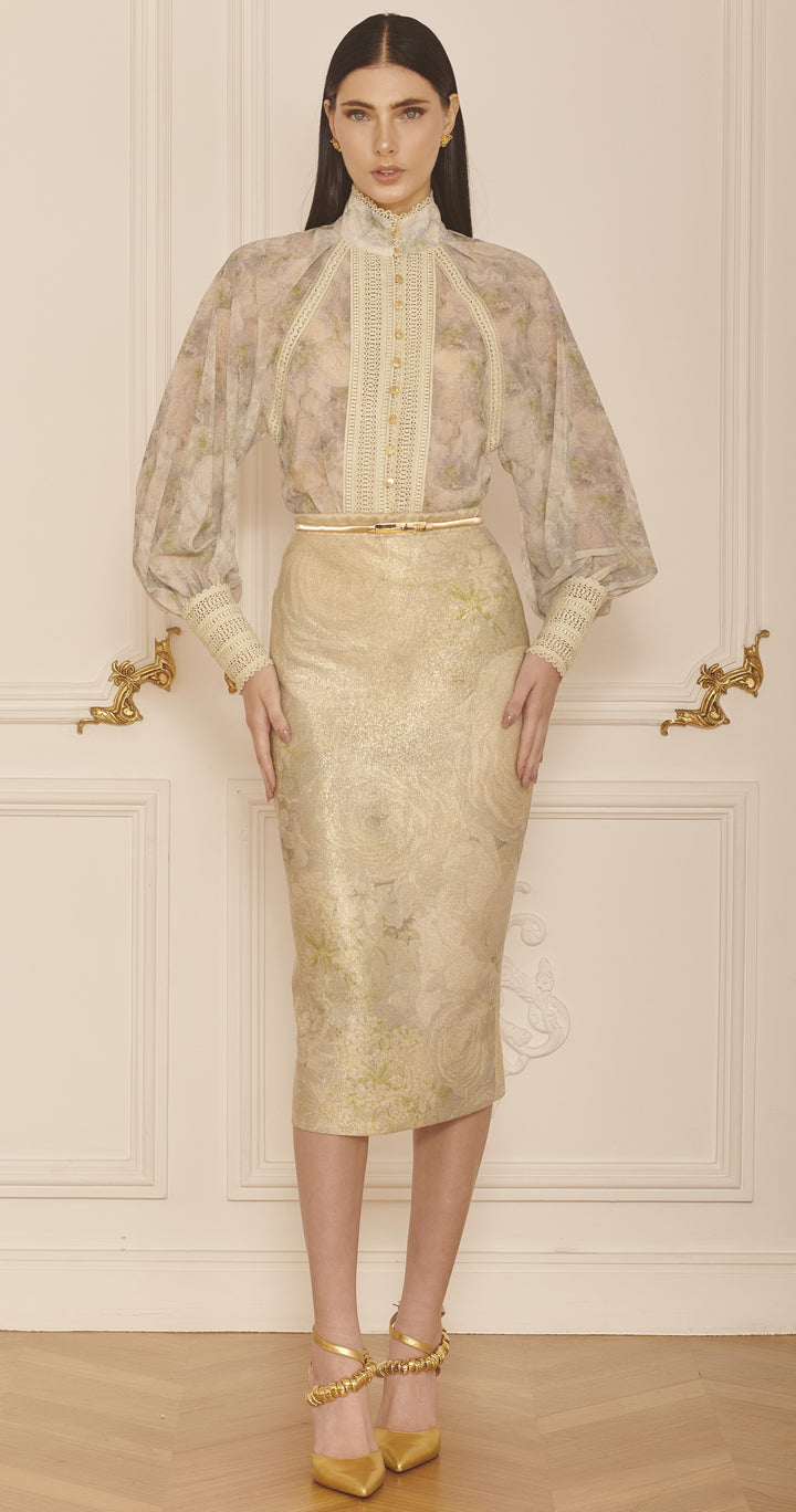 LN Brand Knitted Skirt+Blouse Set
