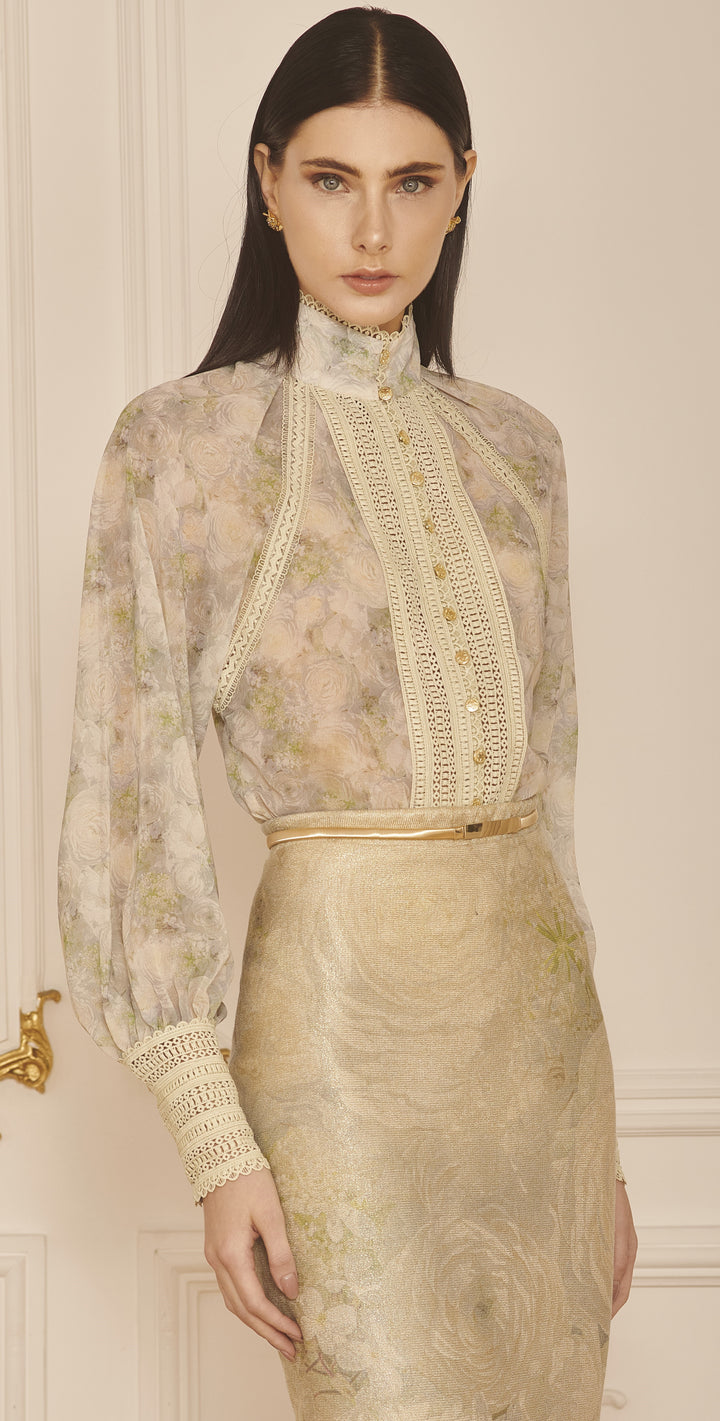 LN Brand Knitted Skirt+Blouse Set