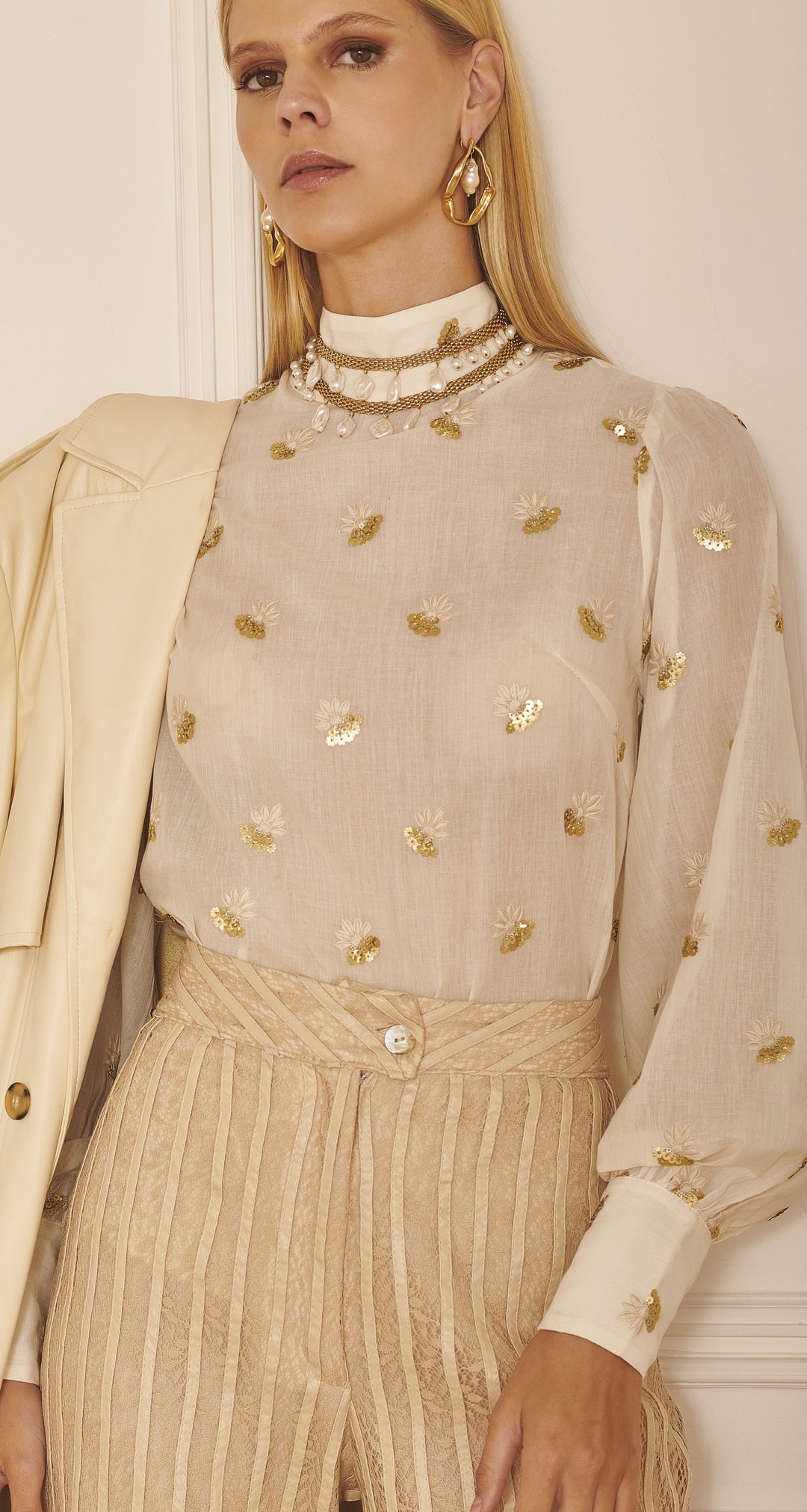 LN Brand Lace Trousers+Blouse Set