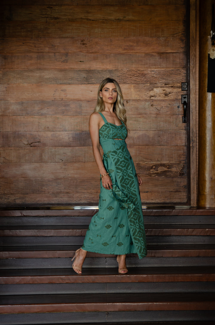 Vestido Maxi midi Linho Skunk