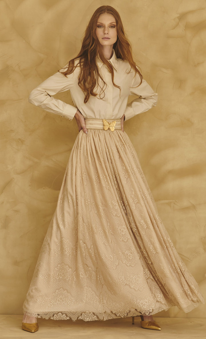 LN Brand Lace Skirt+Shirt Set