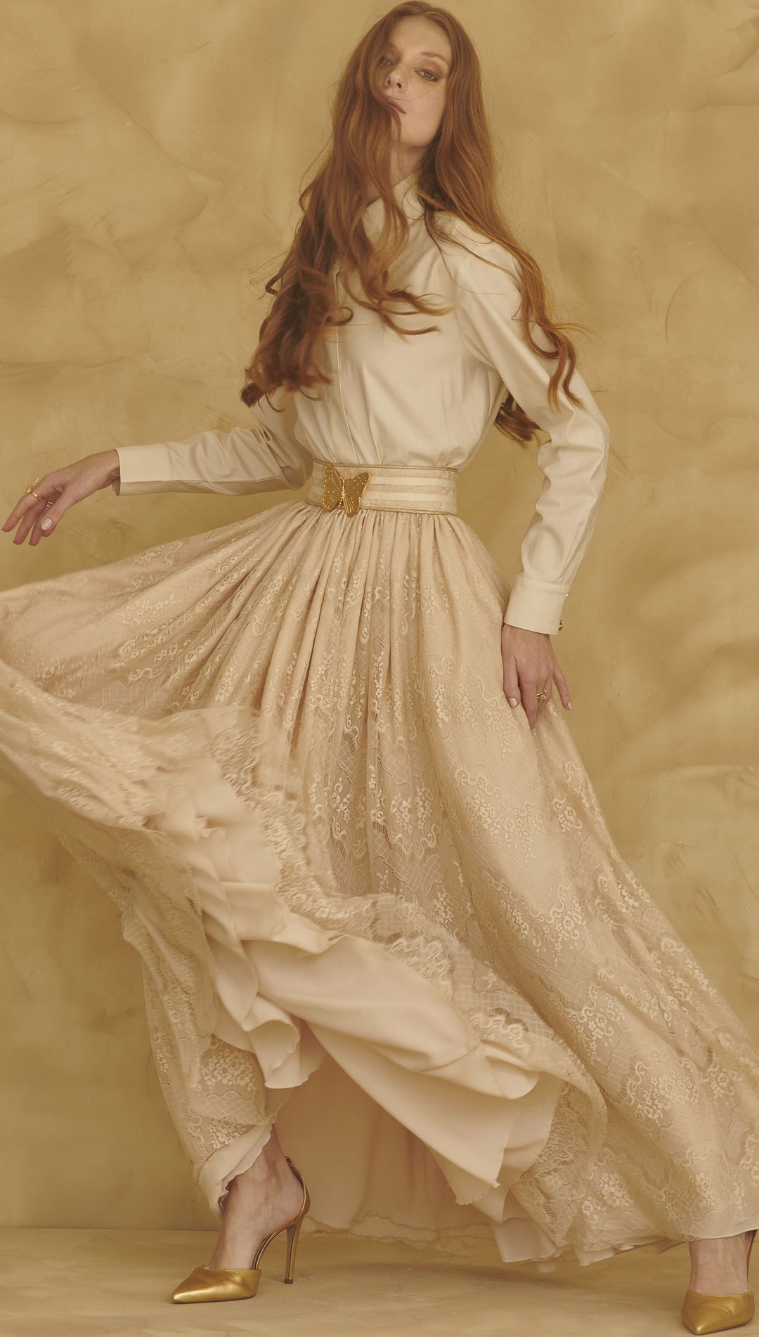 LN Brand Lace Skirt+Shirt Set