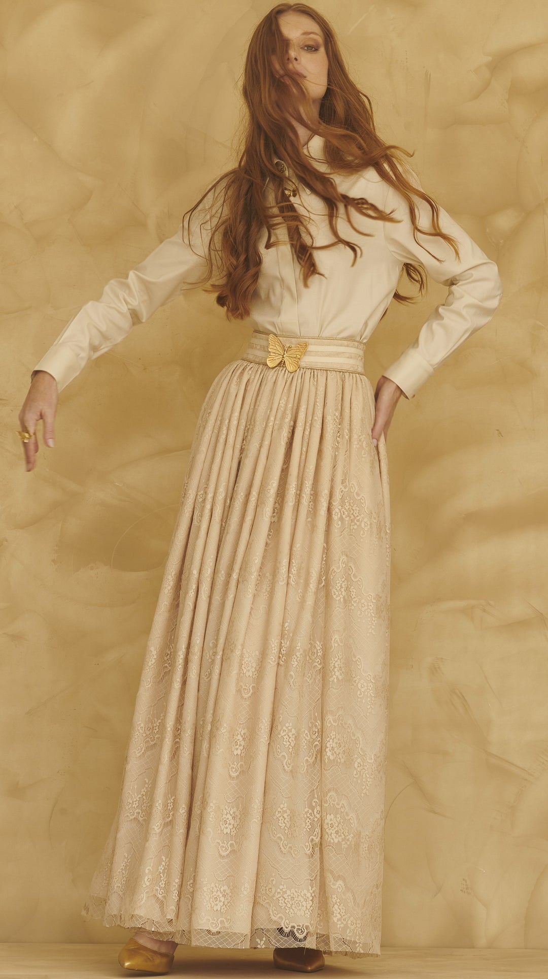 LN Brand Lace Skirt+Shirt Set