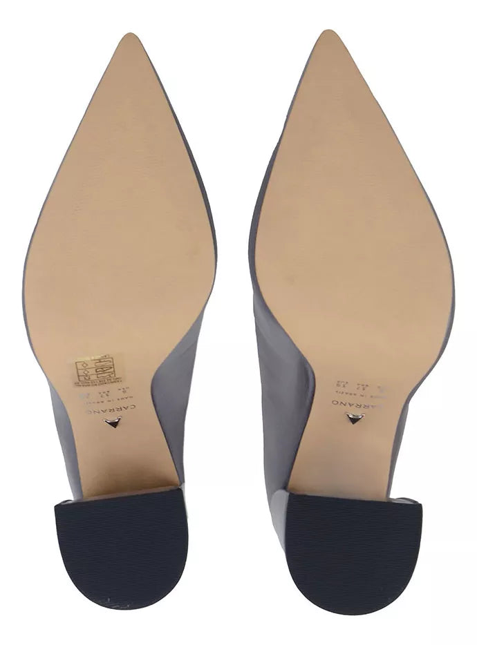 Leather Block Heel Pumps