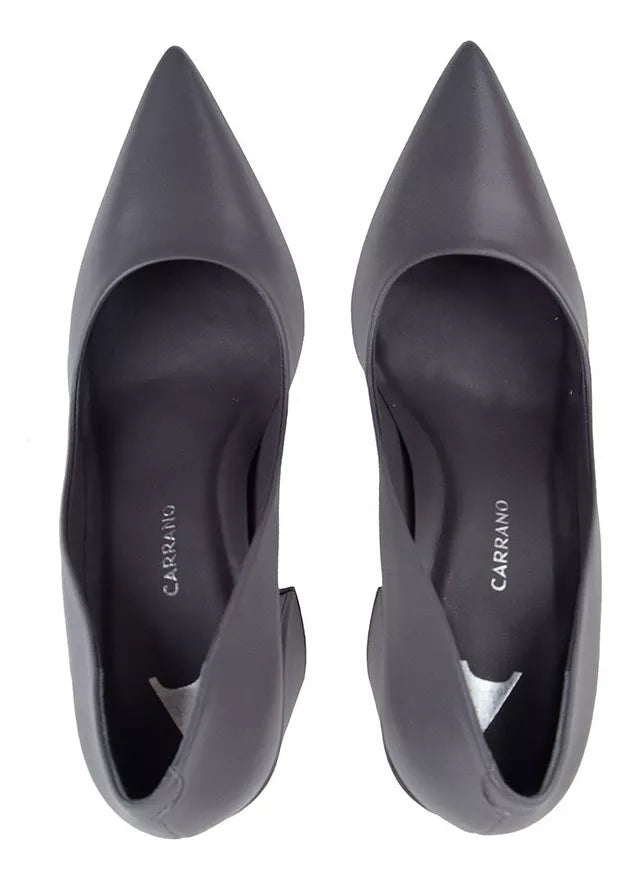 Leather Block Heel Pumps