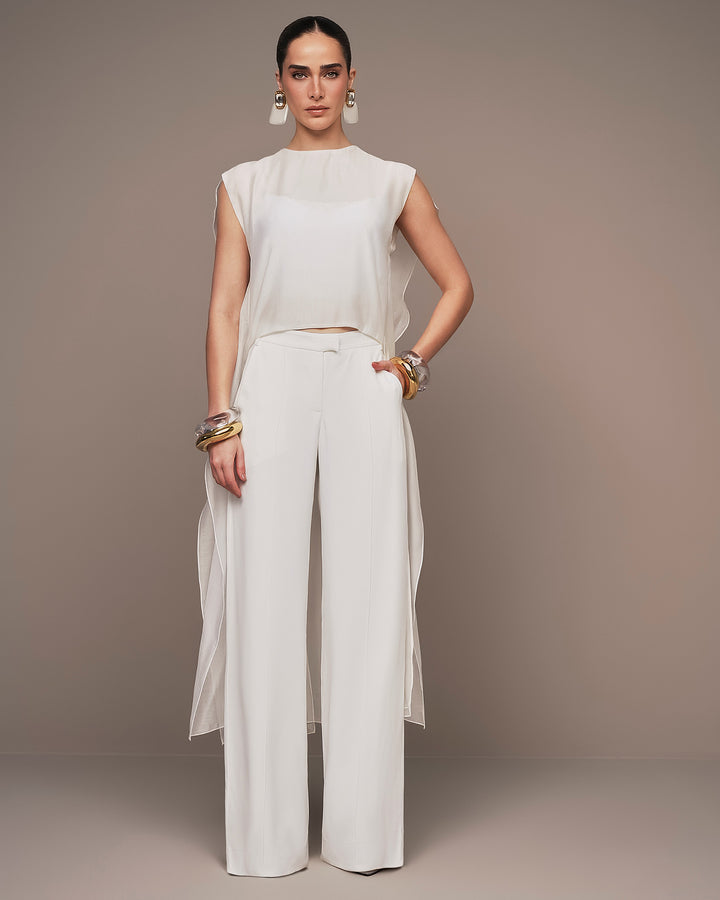 Asymmetrical Jabour Cape Blouse