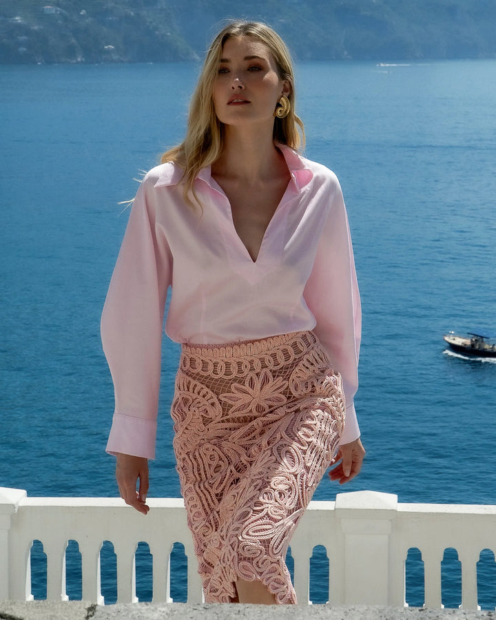 Slit Neckline Shirt
