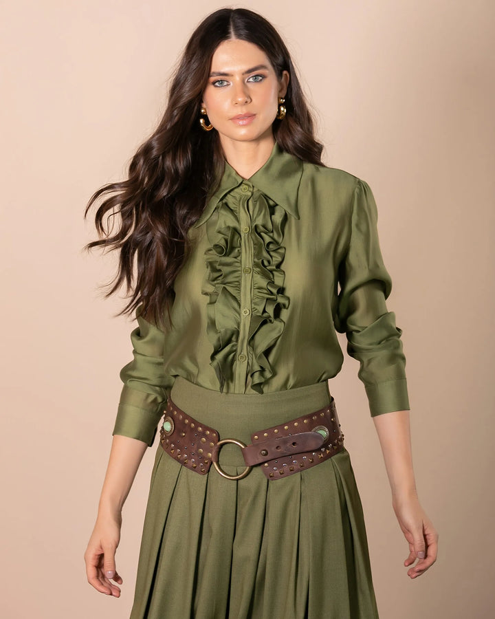 Organza Ruffled Shirt