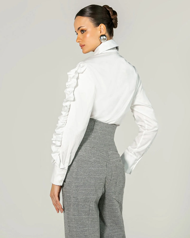 Ruffled Tricoline Shirt