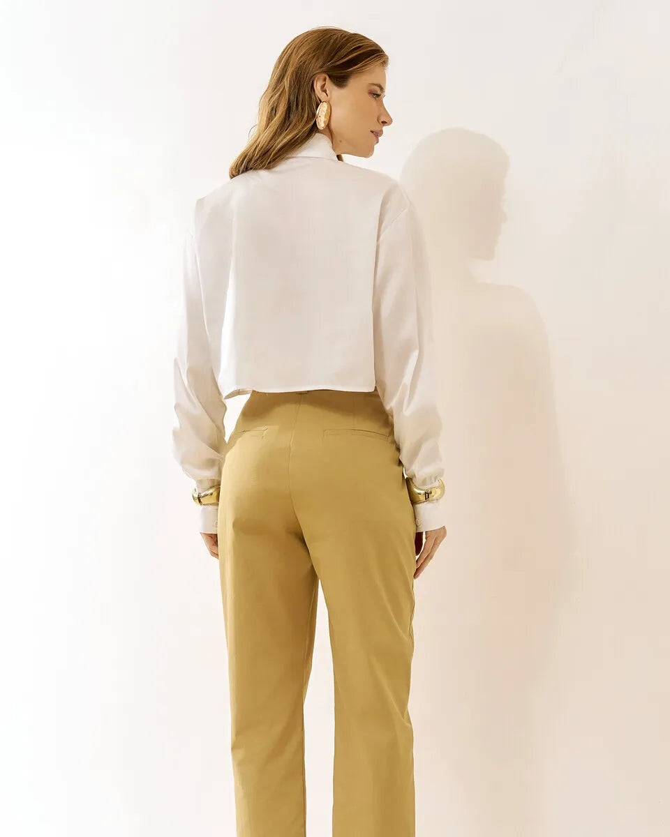 Cropped Shirt with Tie