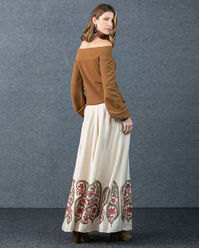 Embroidered Long Skirt