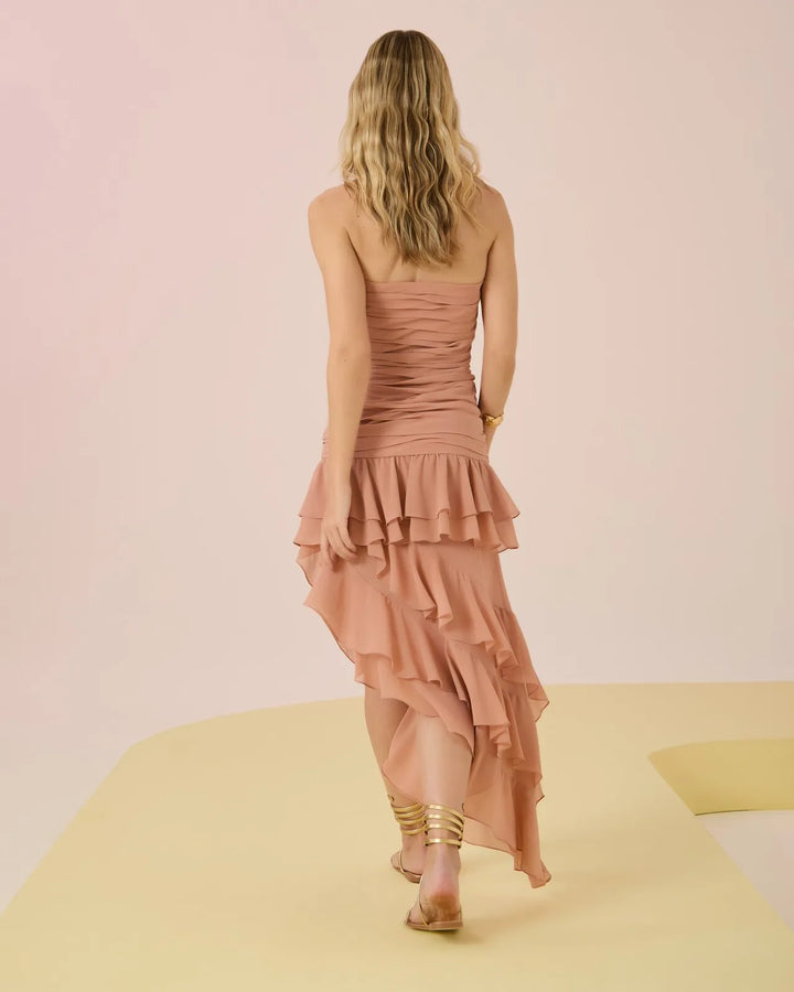 Draped Ruffle Dress
