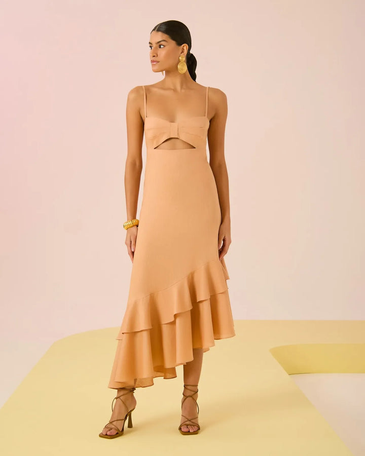 Vestido Assimétrico Babados