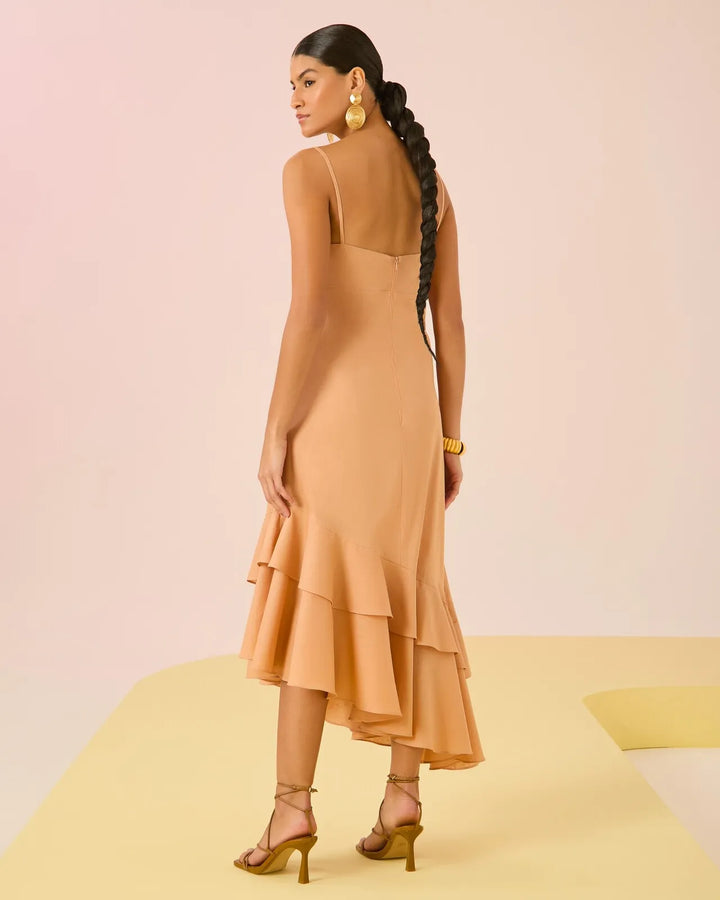 Vestido Assimétrico Babados