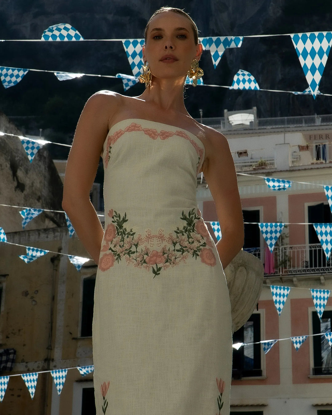 Embroidered Midi Dress