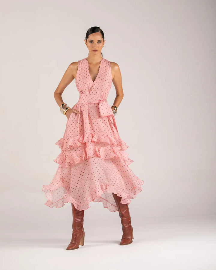 Asymmetrical Polka Dot Dress