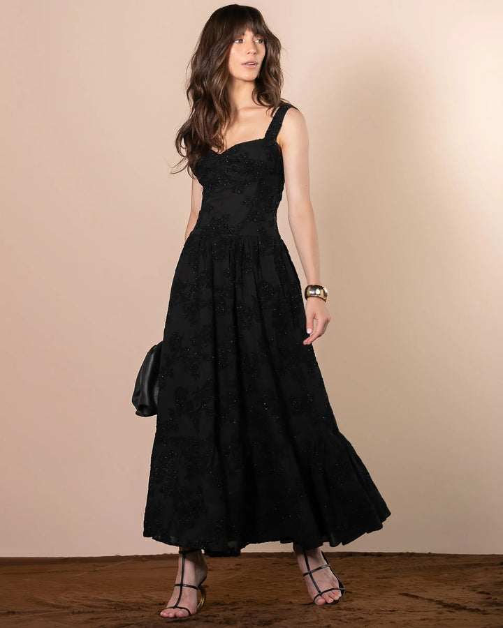 Embroidered Maxi Midi Dress