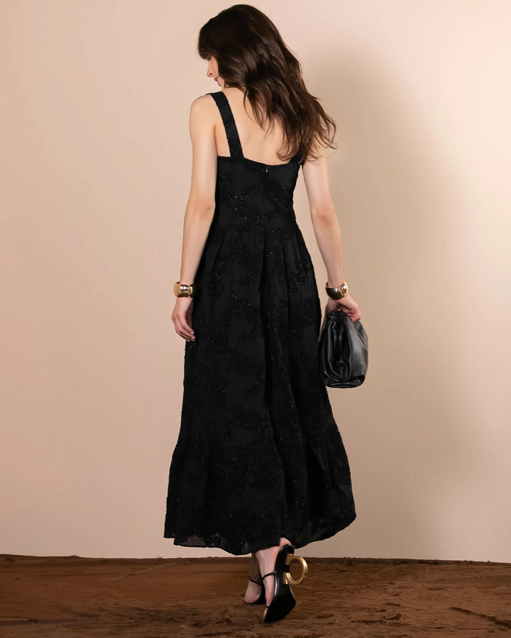 Embroidered Maxi Midi Dress