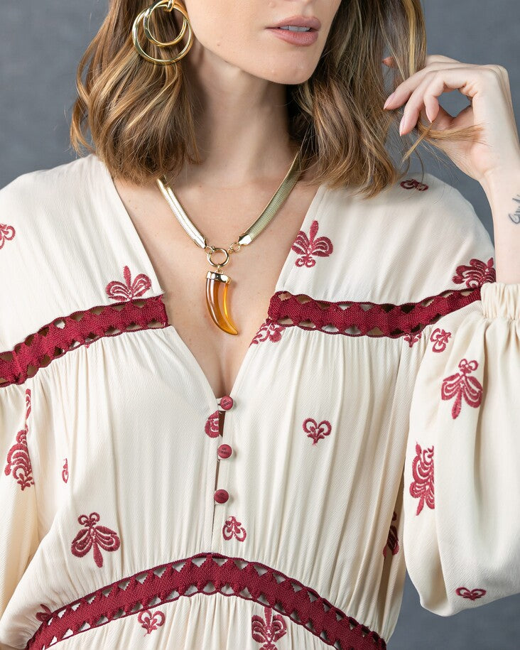 Long Embroidered Dress