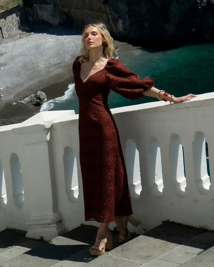 Long Guipure Lace Dress