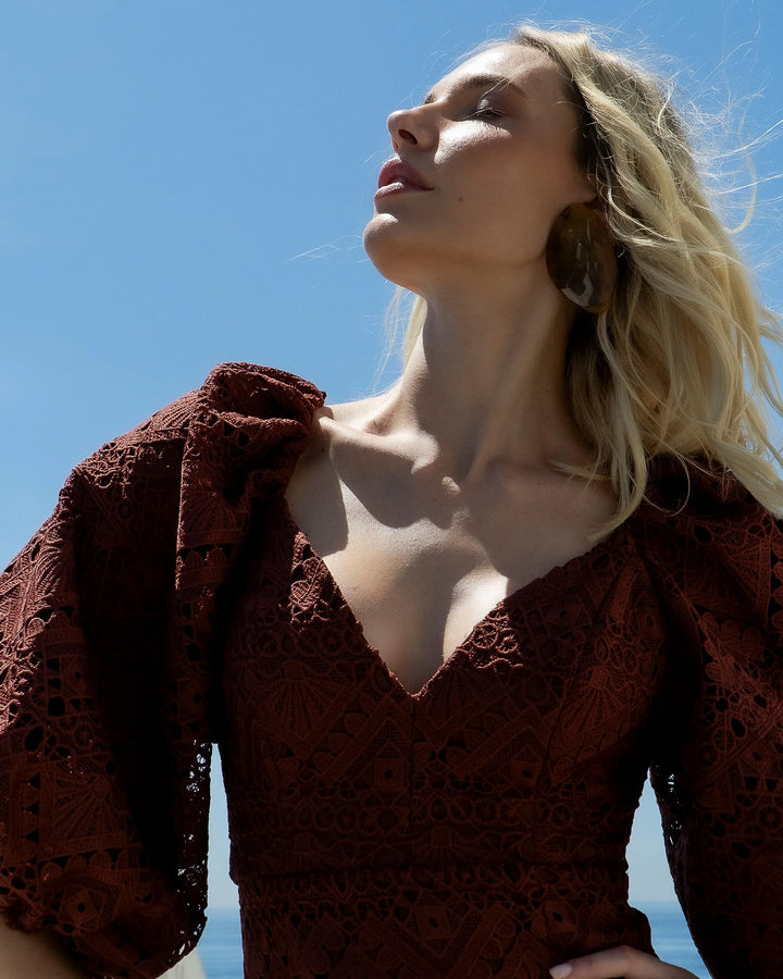 Long Guipure Lace Dress