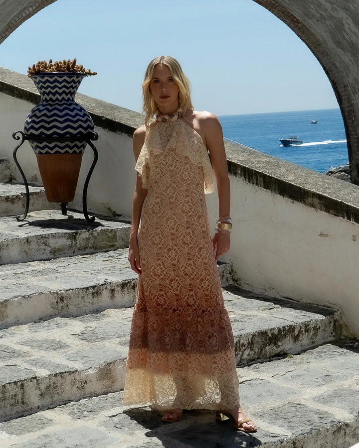 Long Gradient Lace Dress