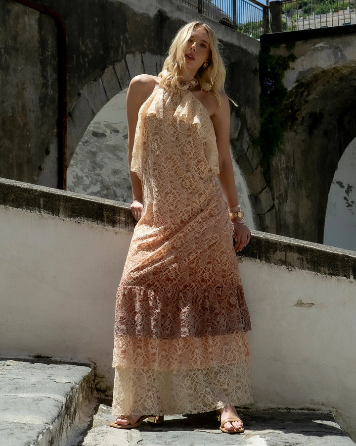 Long Gradient Lace Dress