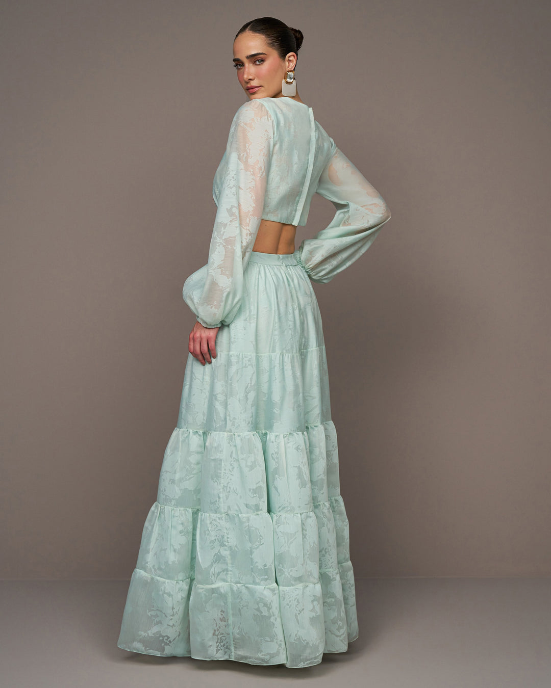 Vestido Longo Organza Devorê