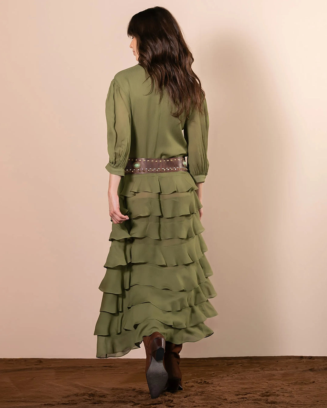 Vestido Longo Babados