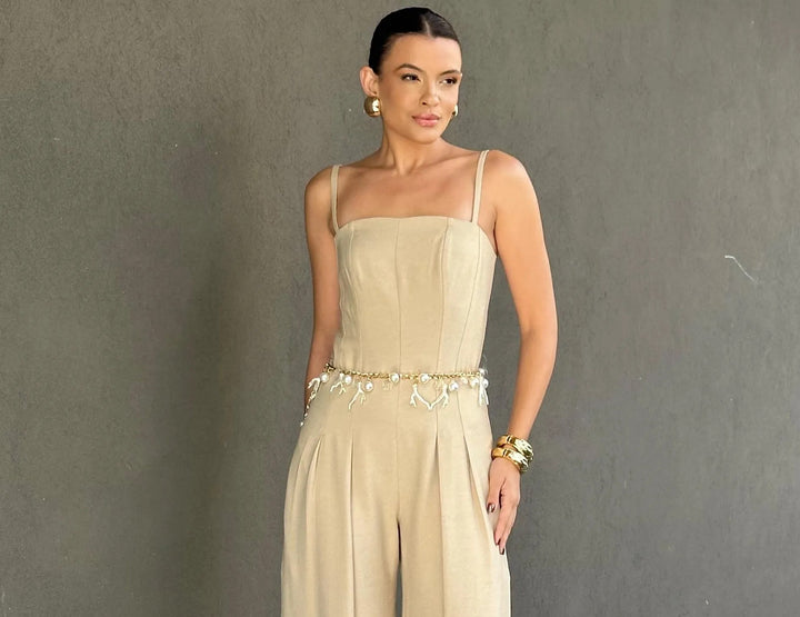 Coral and Pearl Chain Belt