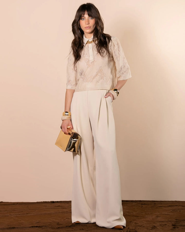 Lace Shirt+Pants Set