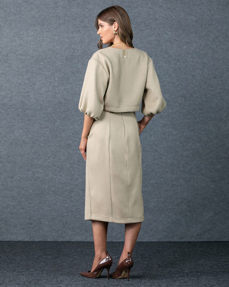 Blouse + Midi Skirt Set