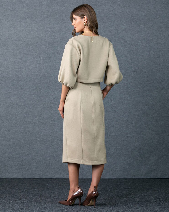 Blouse + Midi Skirt Set