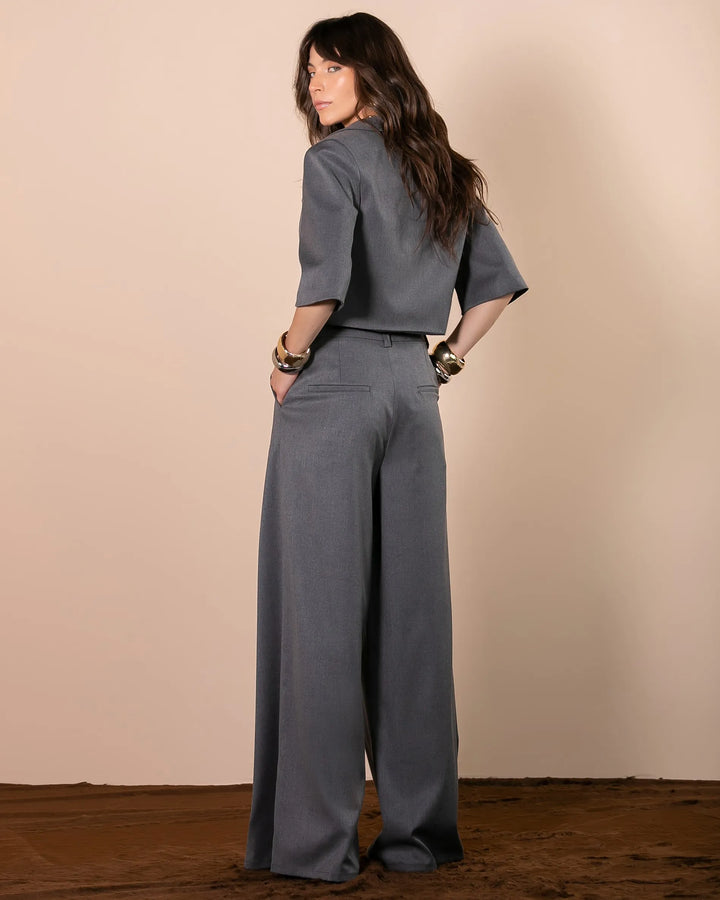Cropped Blazer+Pants Set