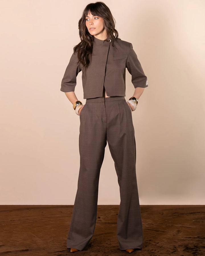 Cropped Blazer+Pants Set