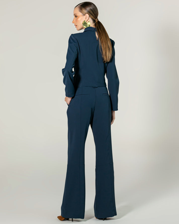 Tailored Set Straight Trousers + Drop Neck Shirt