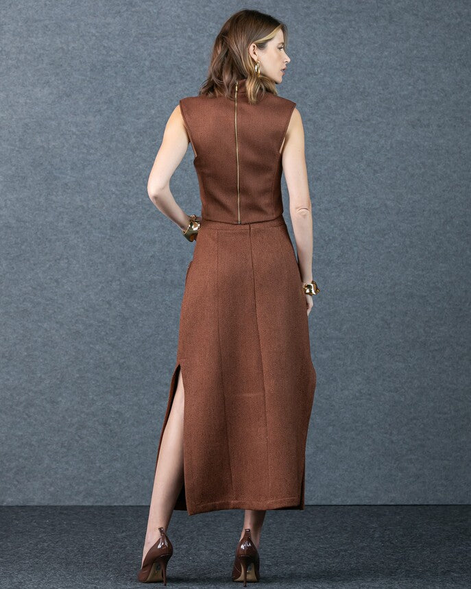 Tailored Set Blouse + Midi Skirt