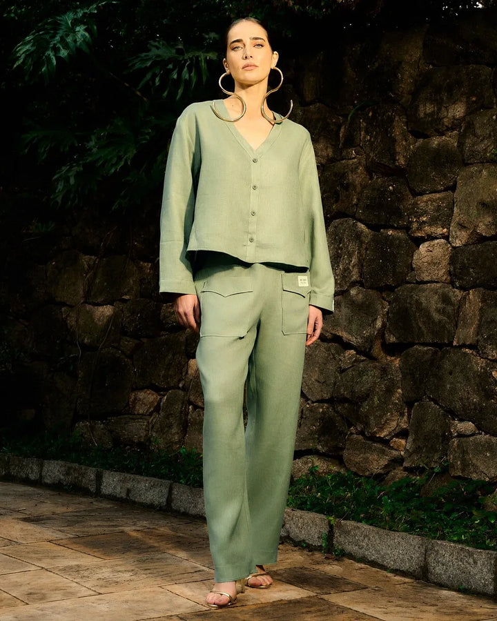 Linen Shirt+Pants Set
