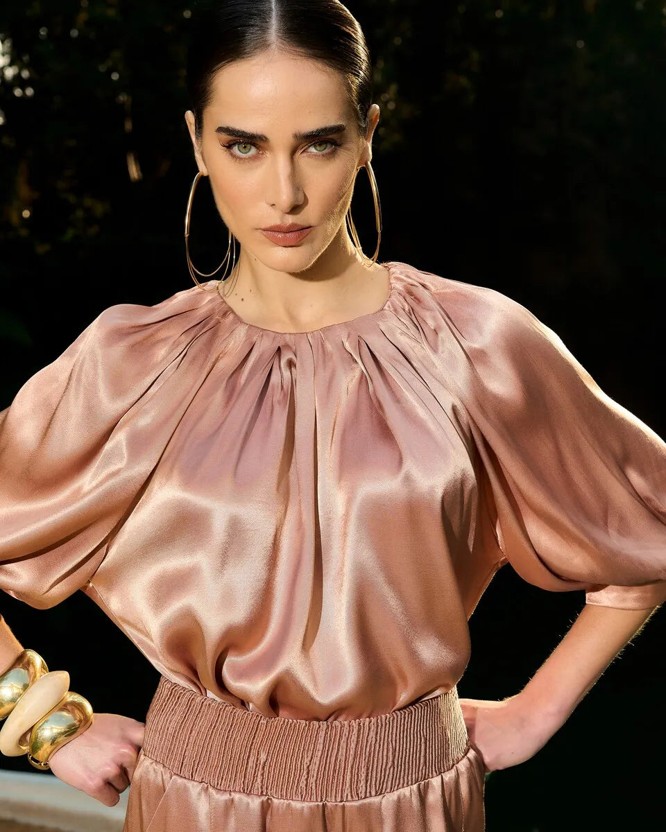 Satin Shirt + Jogger Pants Set