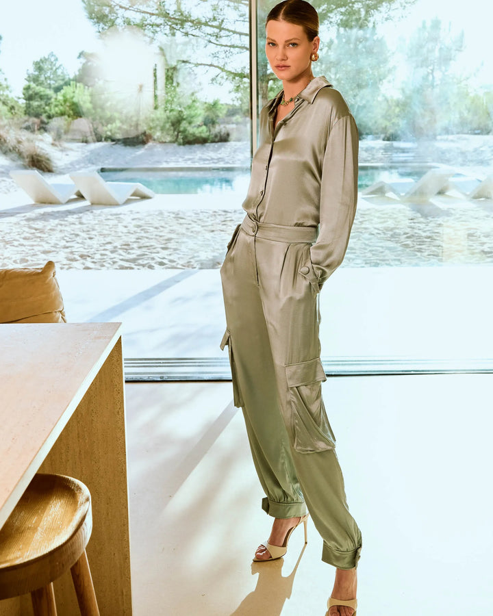 Conjunto Cetim Camisa+Calça