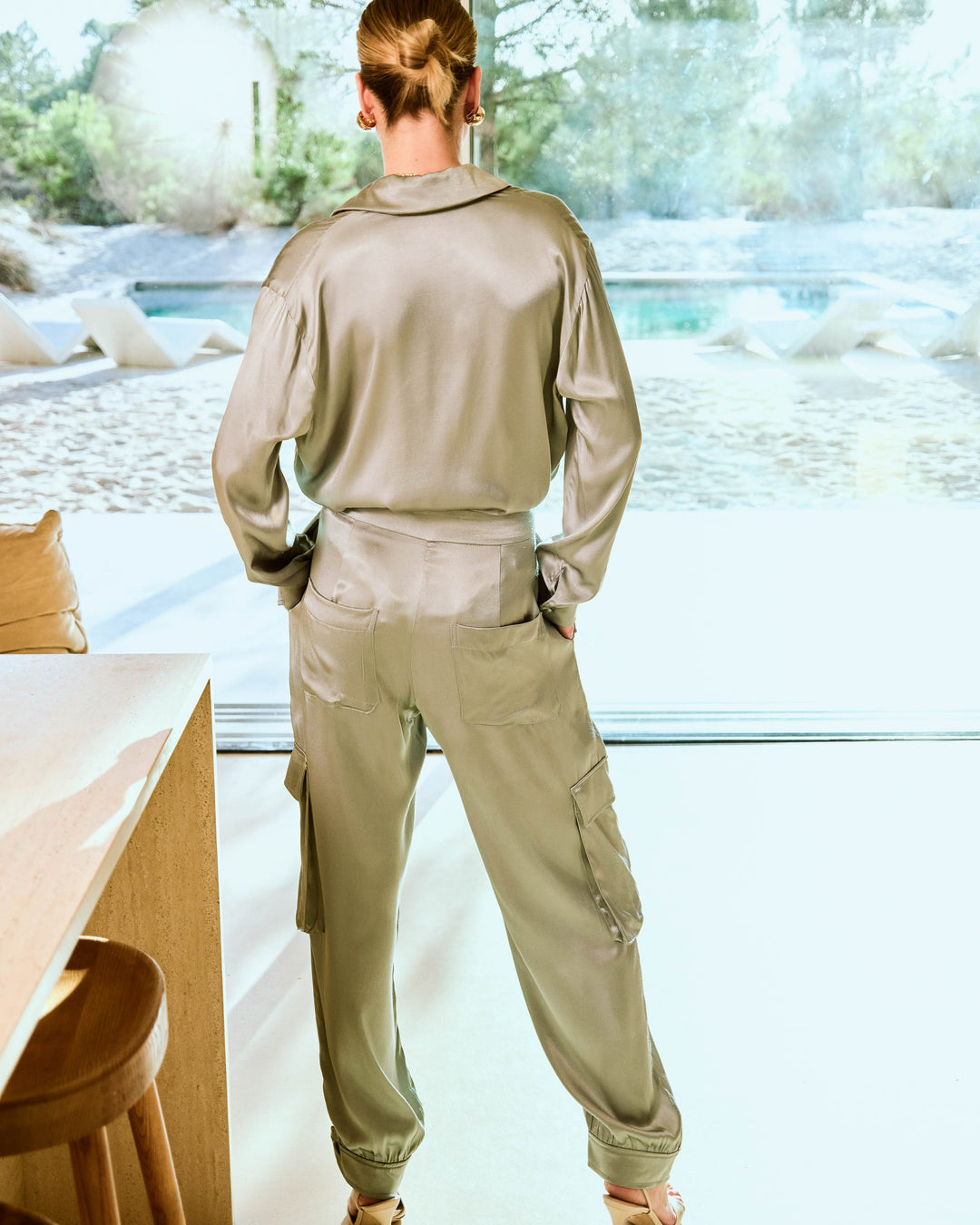 Conjunto Cetim Camisa+Calça