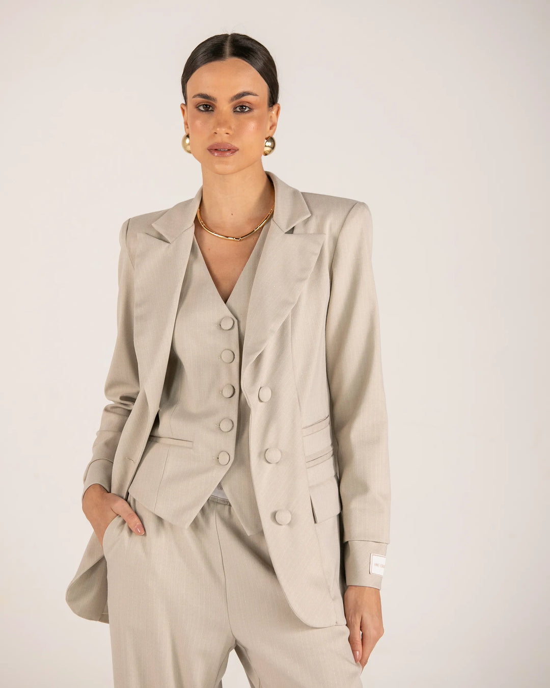 Blazer+Vest+Pants Set