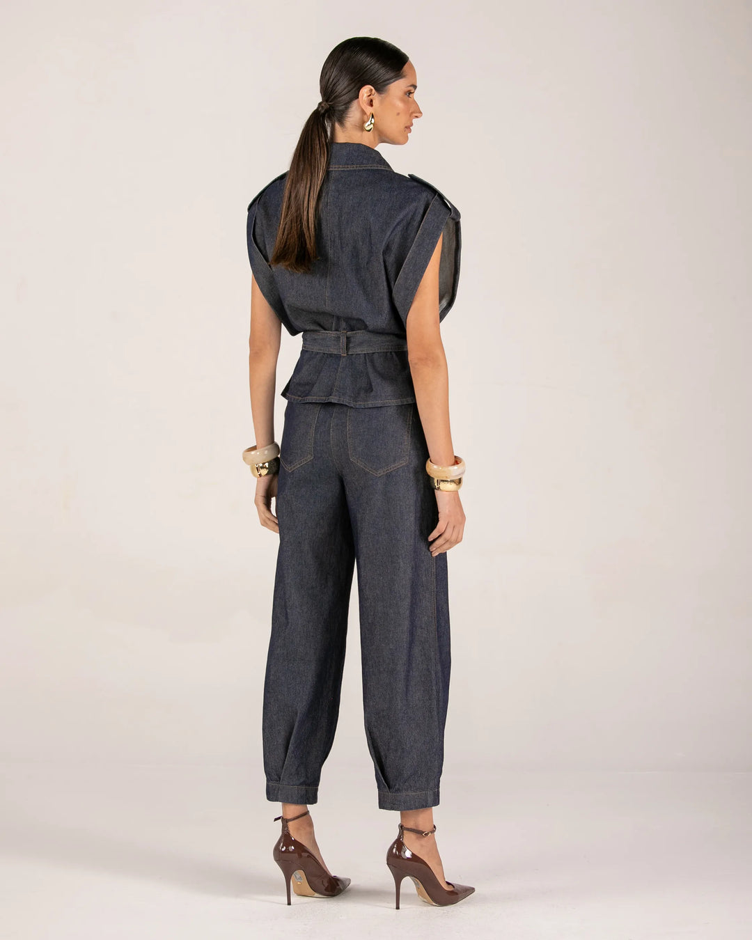 Jeans Pants+Vest Set